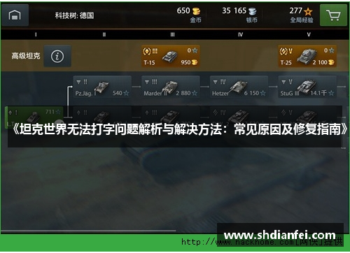 《坦克世界无法打字问题解析与解决方法：常见原因及修复指南》