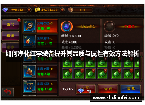 如何净化红字装备提升其品质与属性有效方法解析